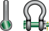 G-4163BG Green Pin Bow Shackles Product Illustration